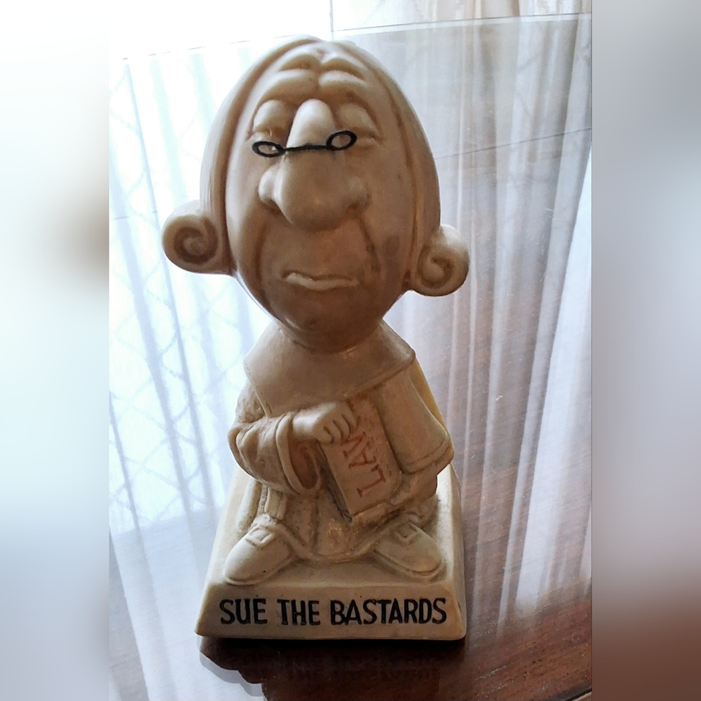 Antique 1970 "Sue The Bastards" Collectible  Figurine -  R. W. Berries C…